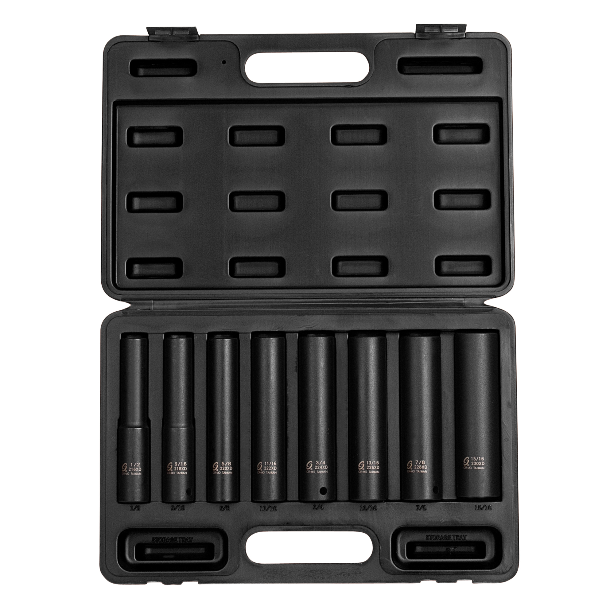 Sunex Tools Extra Deep Impact Socket Set — 1/2in. Drive, SAE, 6-Point, 8 Pcs, Cr-Mo Alloy Steel, Model# 2848